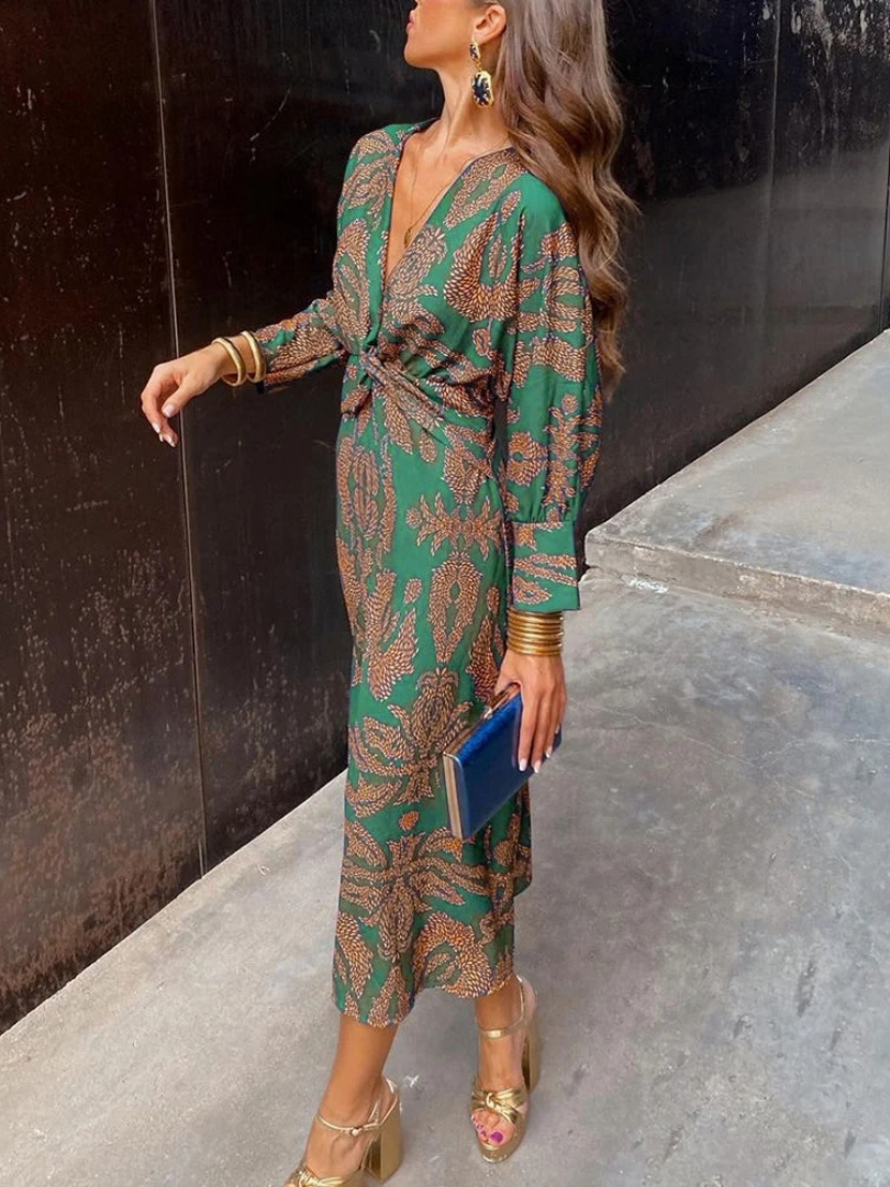 Isabella | Printed Midi Dress