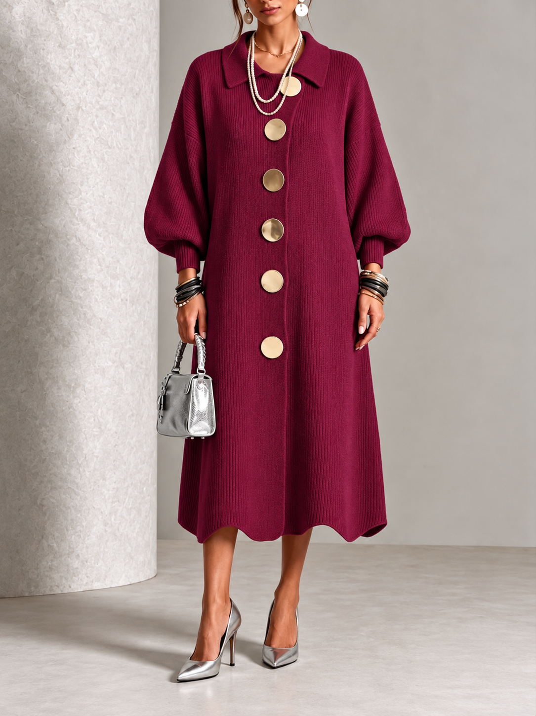 Clarie | Tummy-Covering Button-Down Dress