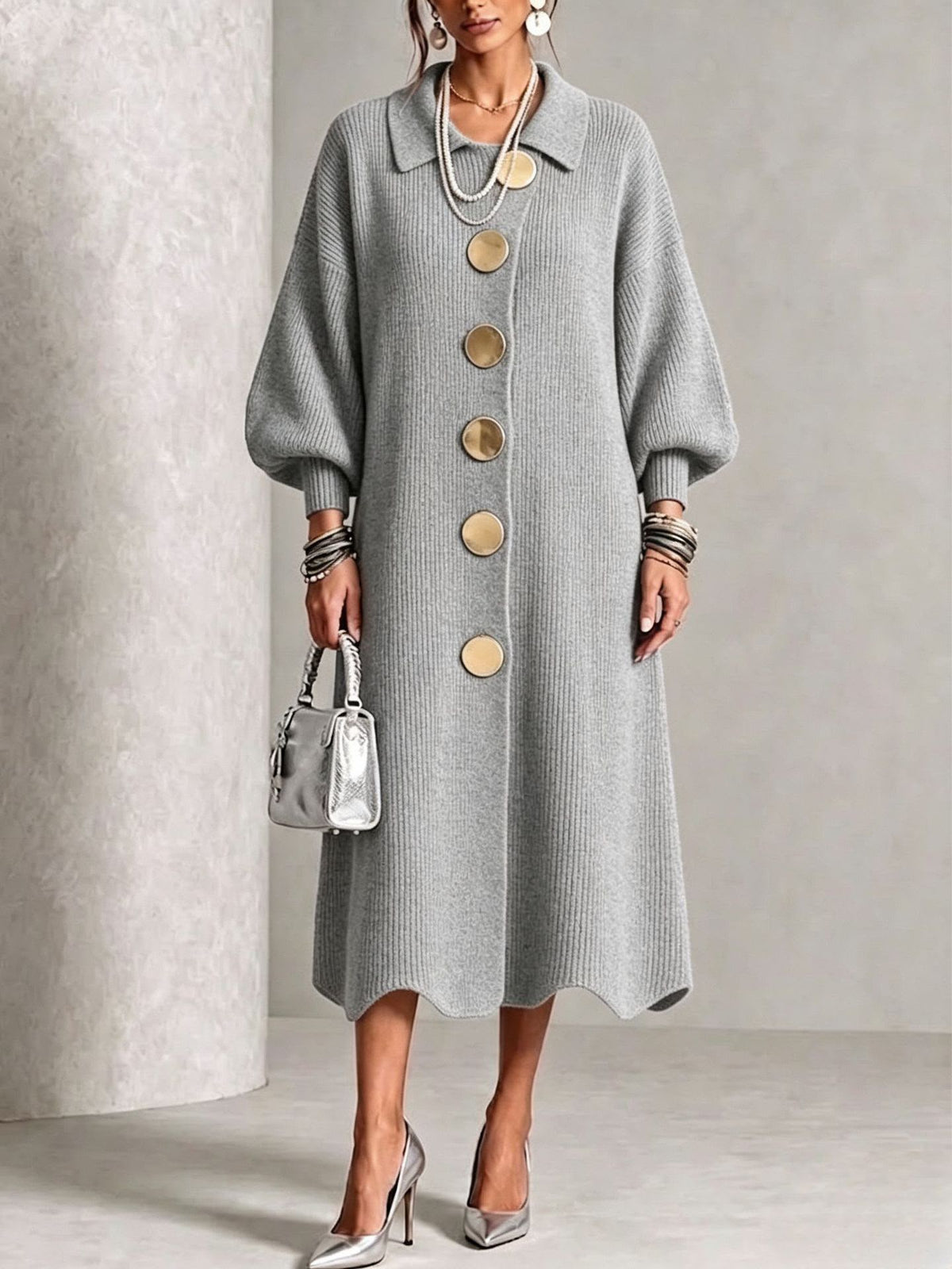 Clarie | Tummy-Covering Button-Down Dress