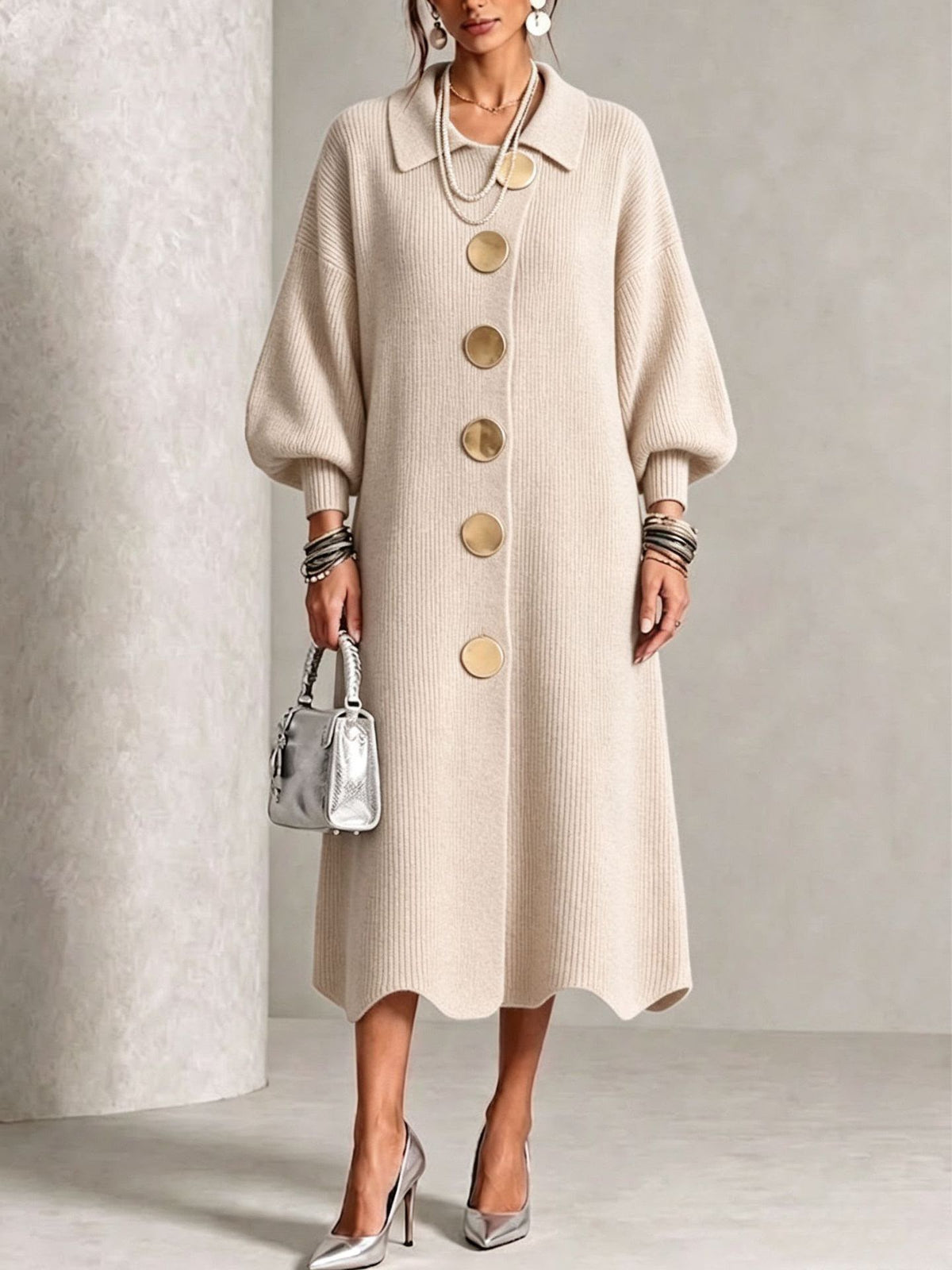 Clarie | Tummy-Covering Button-Down Dress