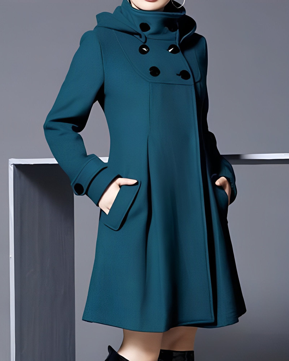 Harper | Elegant Hooded Scarf Coat