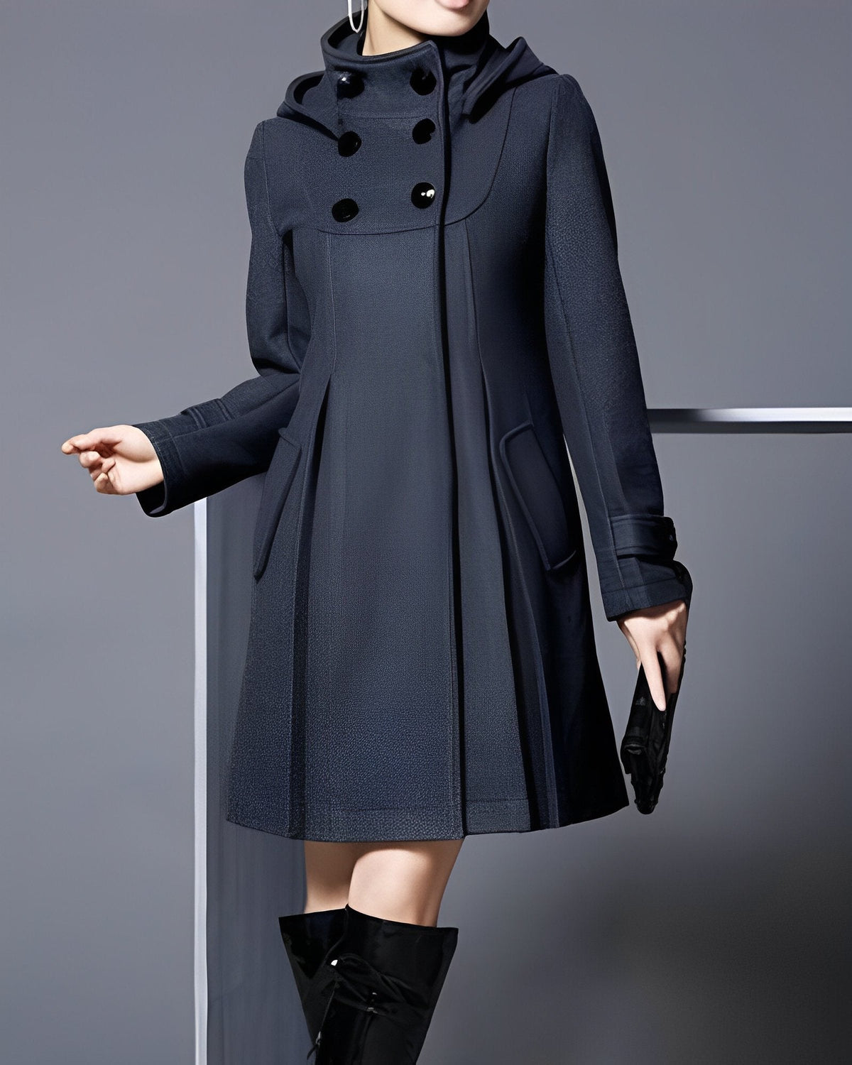 Harper | Elegant Hooded Scarf Coat