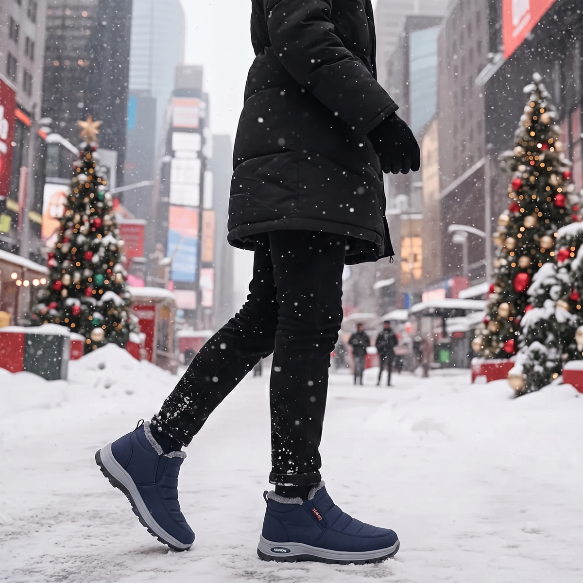 Novalee - Quilted Waterproof Slip-On Ankle Boots Blue