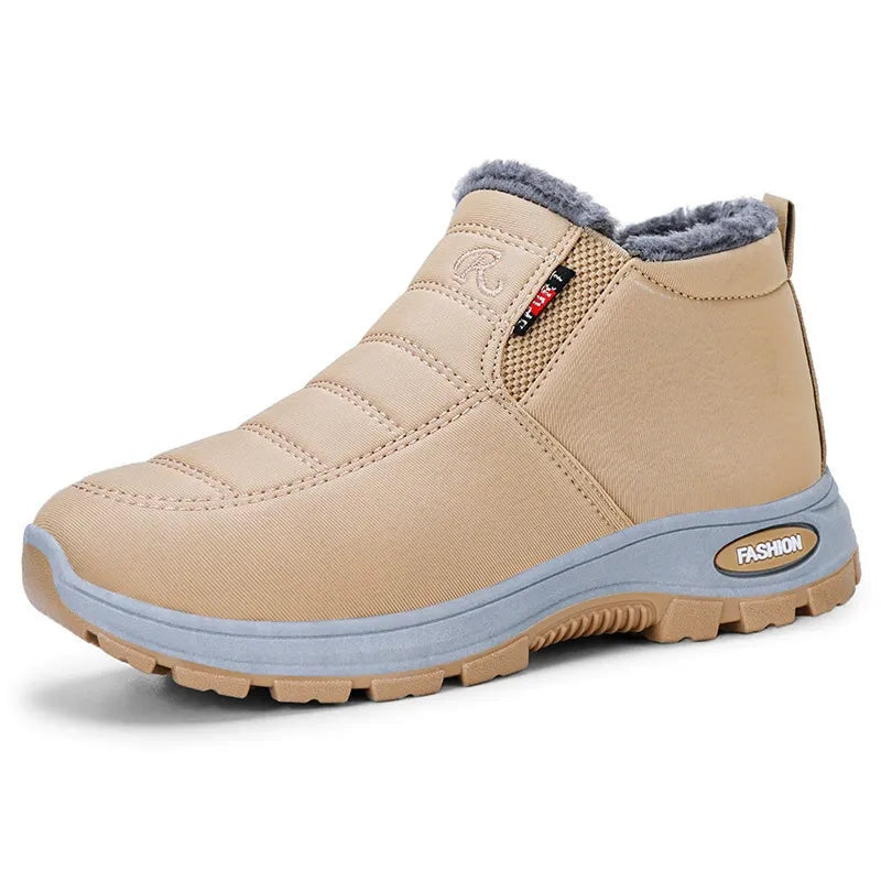 Adalee - Quilted Waterproof Slip-On Ankle Boots Beige