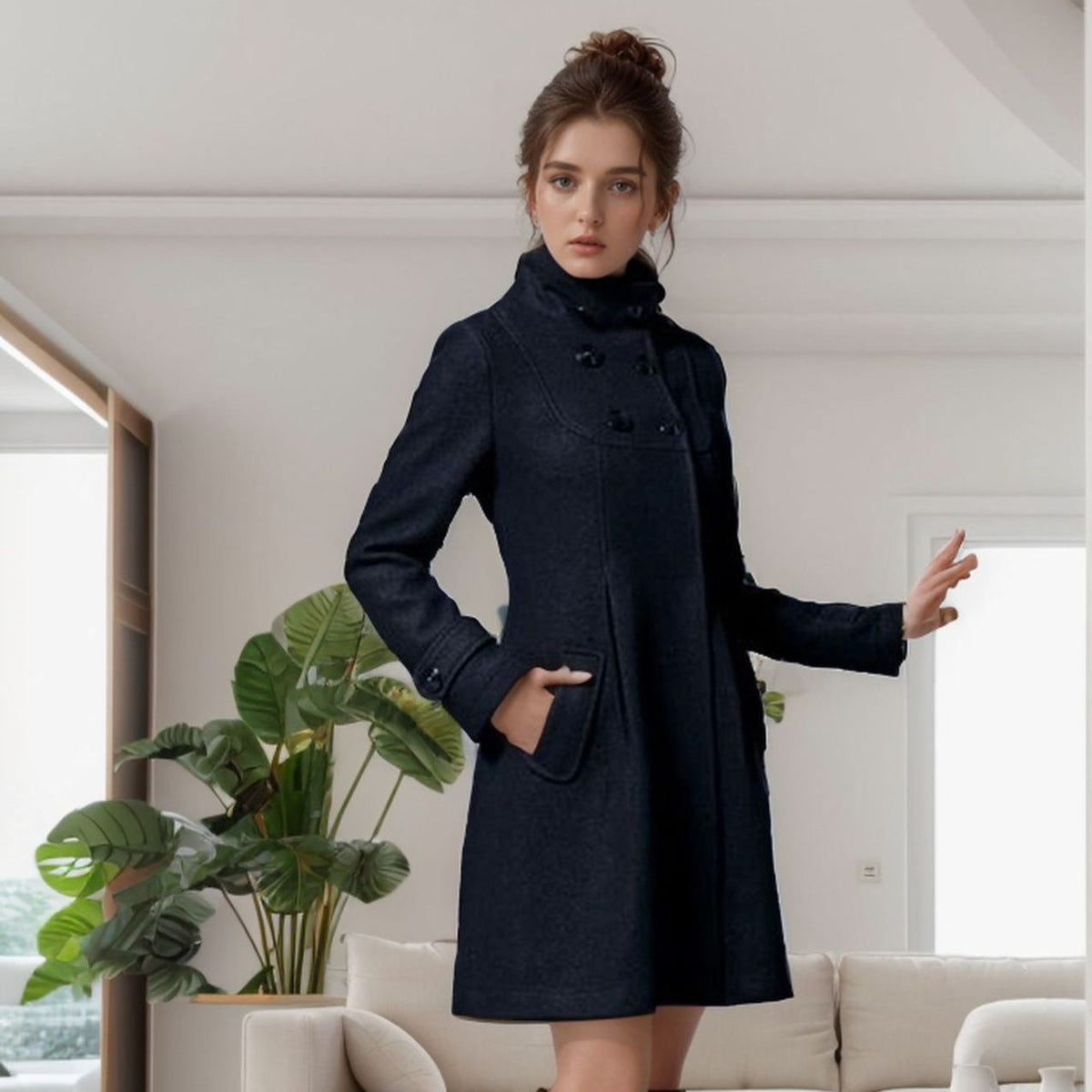 Harper | Elegant Hooded Scarf Coat
