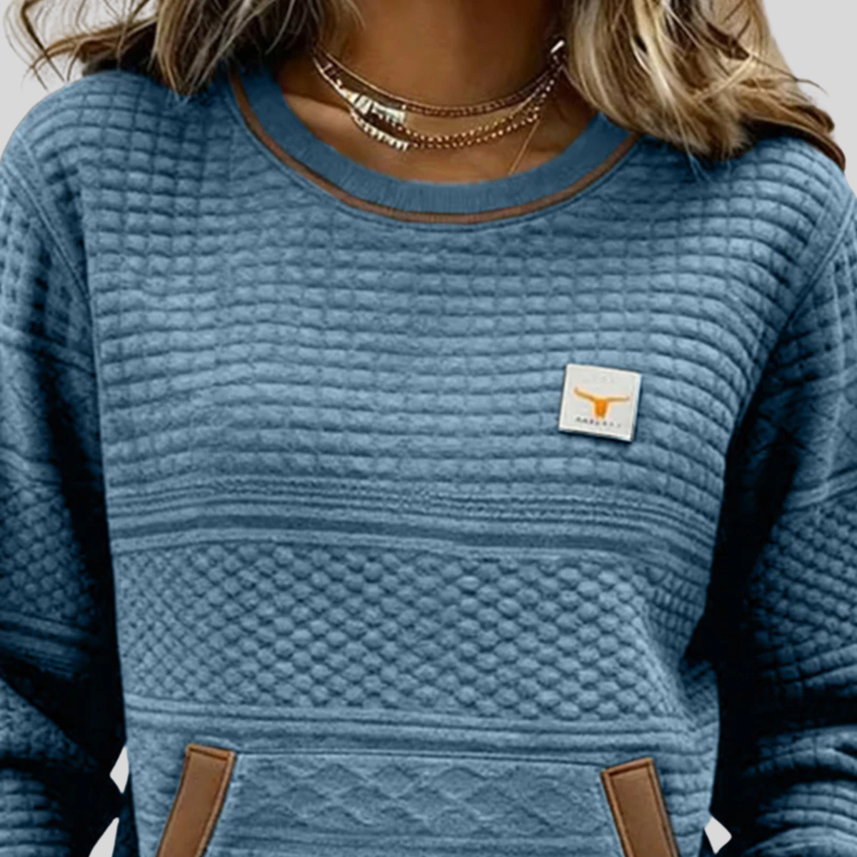 The Anna Quilted Crew Sweatshirt