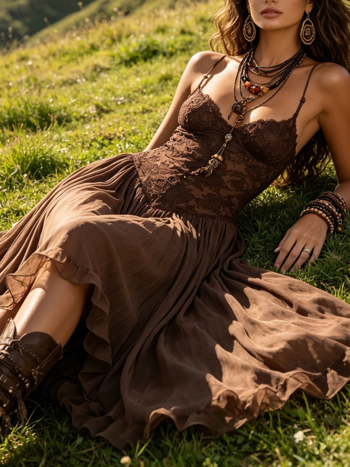 The Dorinda Lace Maxi Dress