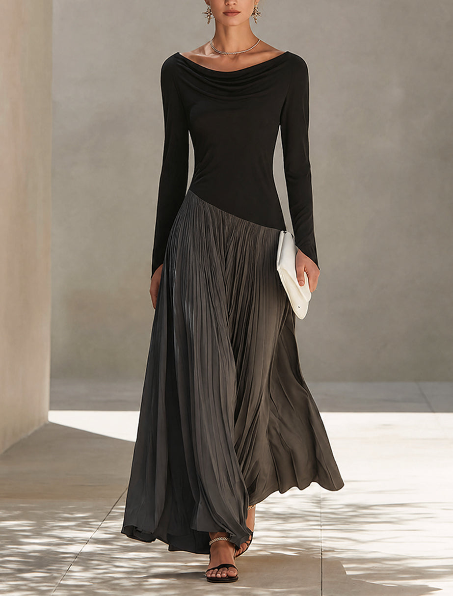 The Elsa Pleated Maxi Dress