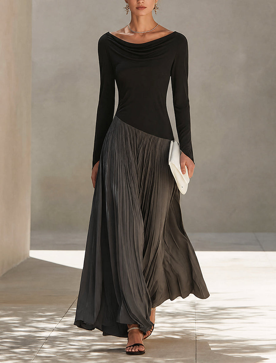 The Elsa Pleated Maxi Dress
